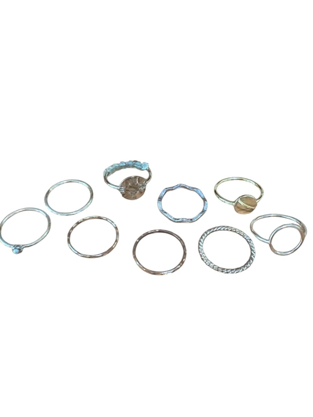 Urban Outfitters Size 7 Set of 9 Gold Rings
